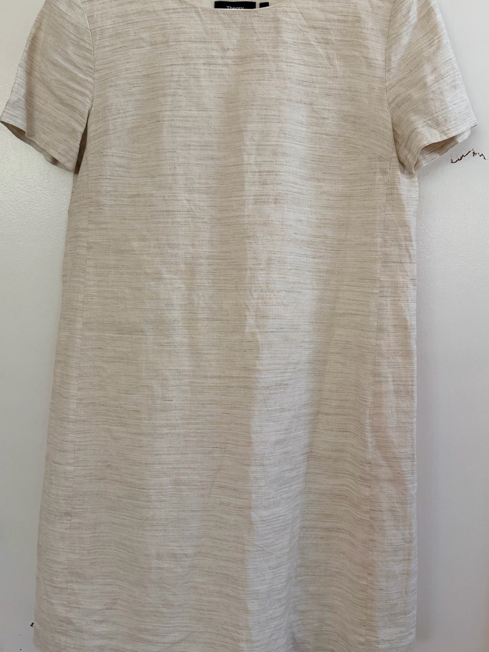 Theory - Classic Linen Cream Shift Dress